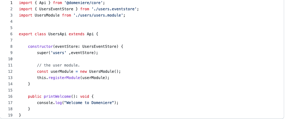 DomeniereJS Snippet Code